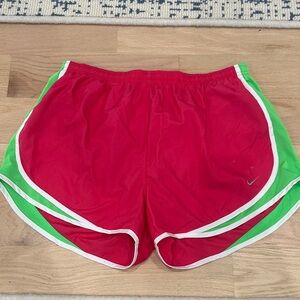 Nike Red and Green Women's Running Shorts
